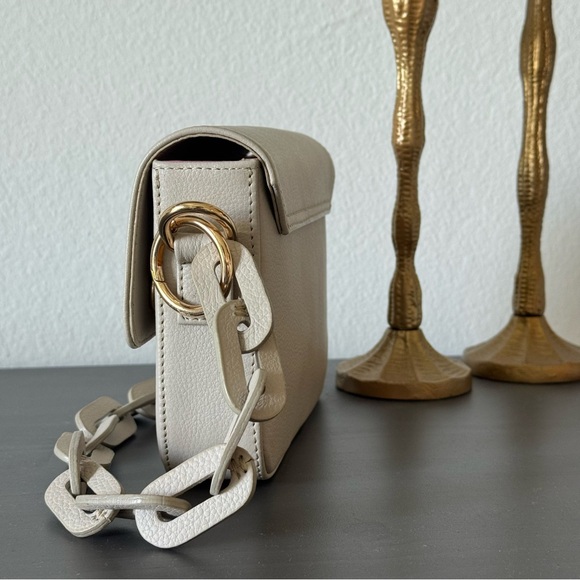 Jabali Baúl Chain Leather Flap Handbag Taupe - Picture 2 of 7